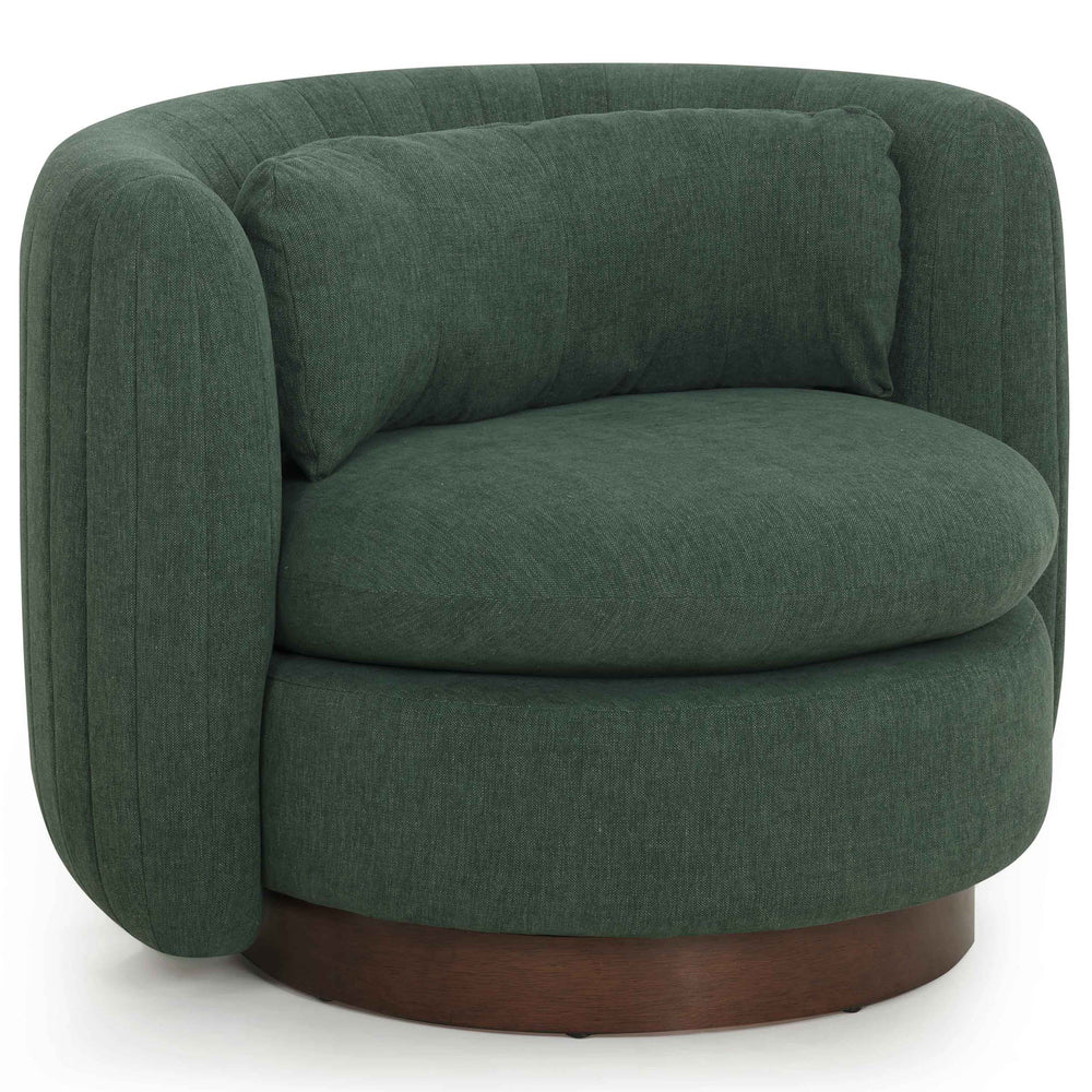 Nura Swivel Accent Chair, Forest Green