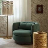 Nura Swivel Accent Chair, Forest Green