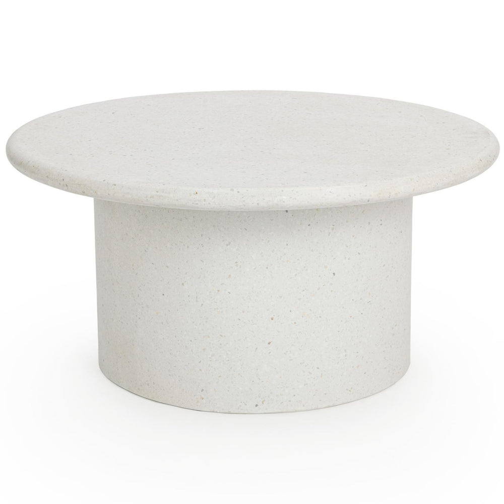 Nysa Outdoor Round CoffeeTable, White-Furniture - Outdoor-High Fashion Home