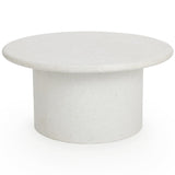 Nysa Outdoor Round CoffeeTable, White-Furniture - Outdoor-High Fashion Home