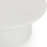 Nysa Outdoor Round CoffeeTable, White-Furniture - Outdoor-High Fashion Home