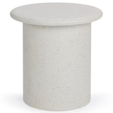 Nysa Outdoor Round End Table, White-Furniture - Outdoor-High Fashion Home