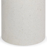 Nysa Outdoor Round End Table, White-Furniture - Outdoor-High Fashion Home