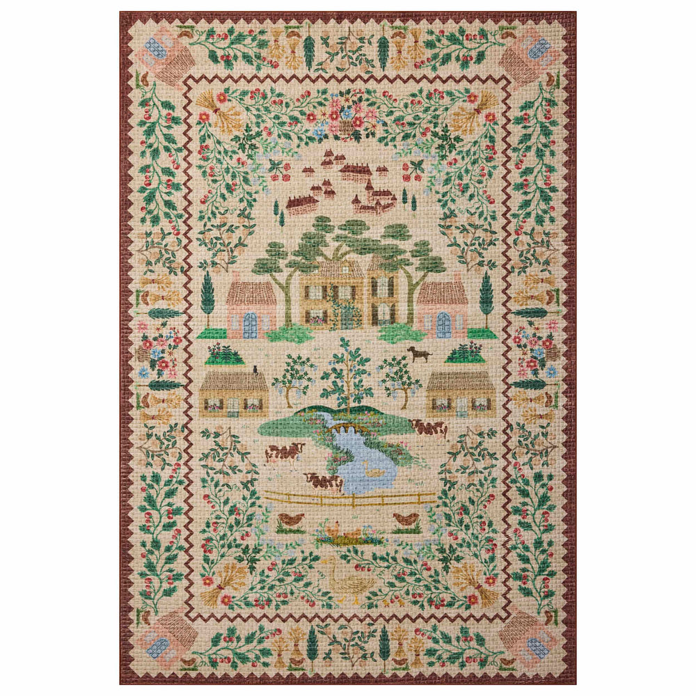 Rifle Paper Co. x Loloi Rug Orchard ORH-02, Antique Ivory/Multi
