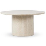 Oakland 60" Round Outdoor Dining Table, Cream Marble-Furniture - Dining-High Fashion Home