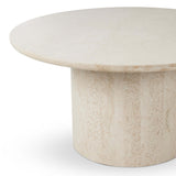 Oakland 60" Round Outdoor Dining Table, Cream Marble-Furniture - Dining-High Fashion Home