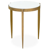 Ocilla Accent Table, White/Antique Brass