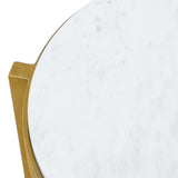 Ocilla Accent Table, White/Antique Brass