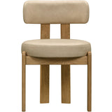 Odessa Vegan Leather Dining Chair, Cream