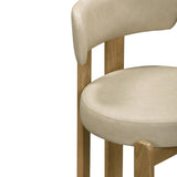 Odessa Vegan Leather Dining Chair, Cream