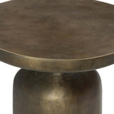 Odessa End Table, Textured Aged Brass-Furniture - Accent Tables-High Fashion Home