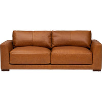 Odette Leather Sofa, Marseille Brown