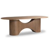 Olexey Oval Dining Table, Rubbed Light Oak