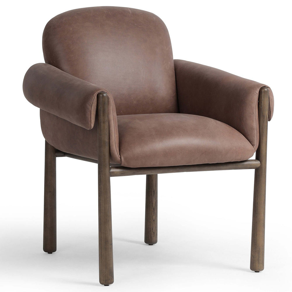 Olia Leather Dining Chair, Palermo Cigar