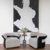 Olida Swivel Chair, Helios Check Black/Napa Black-Furniture - Chairs-High Fashion Home