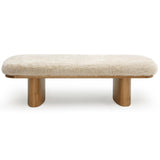 Ollie Vegan Shearling Bench, Natural