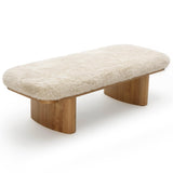 Ollie Vegan Shearling Bench, Natural