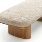 Ollie Vegan Shearling Bench, Natural