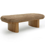 Ollie Vegan Shearling Bench, Taupe