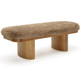Ollie Vegan Shearling Bench, Taupe