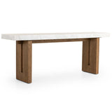 Olympia Console Table, White Marble