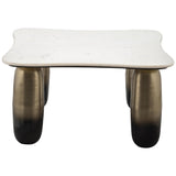 Ombre Leg Marble Top Coffee Table, White-Furniture - Accent Tables-High Fashion Home