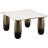 Ombre Leg Marble Top Coffee Table, White-Furniture - Accent Tables-High Fashion Home