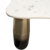 Ombre Leg Marble Top Coffee Table, White-Furniture - Accent Tables-High Fashion Home