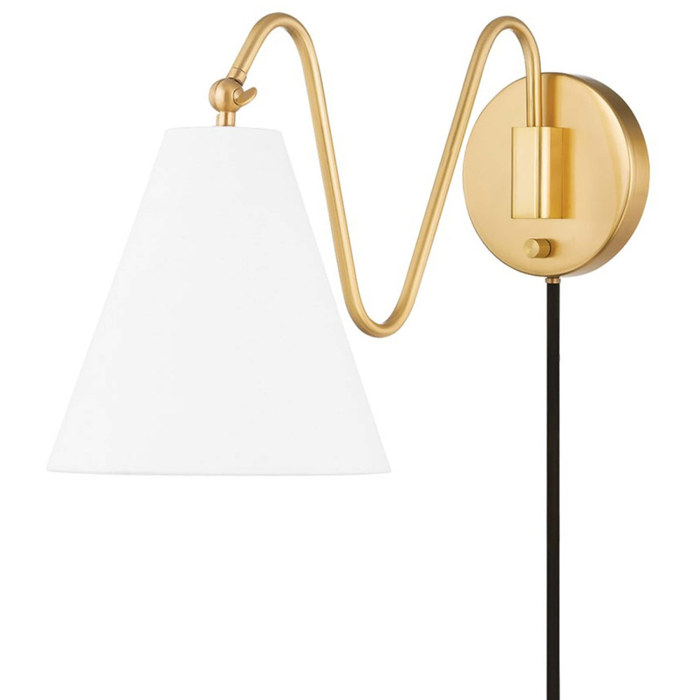 Onda Wall Sconce, Aged Brass-Lighting-High Fashion Home
