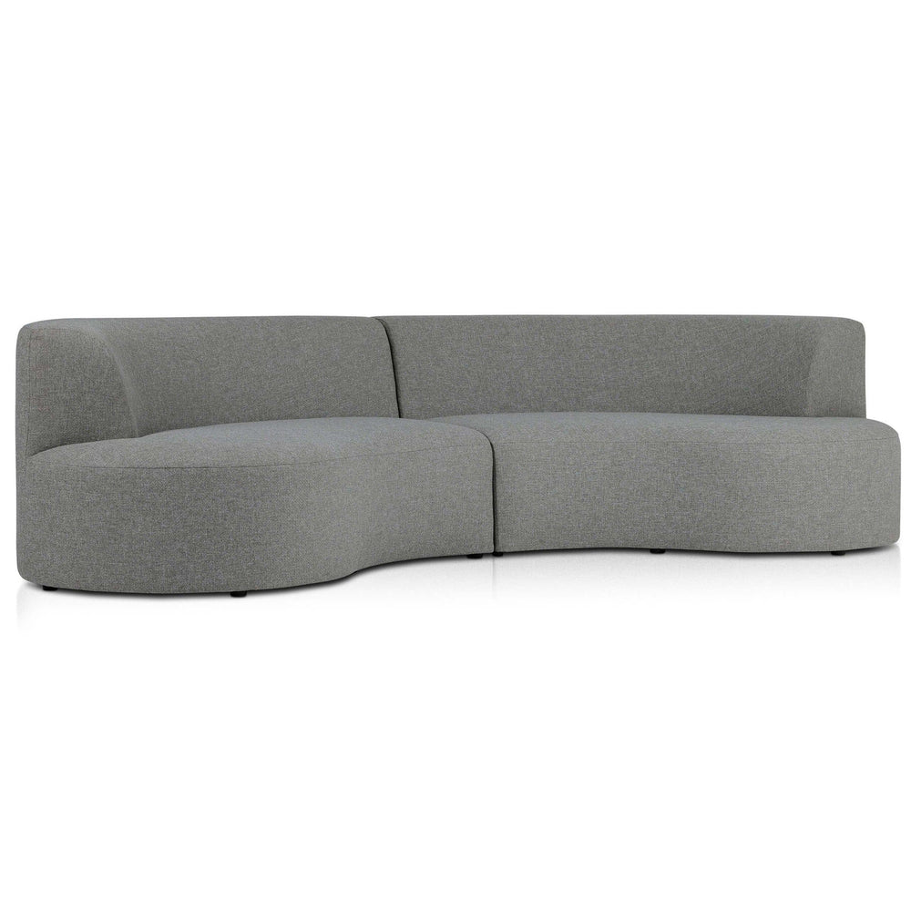 Opal Outdoor 2 Piece Curved Sectional, Hayes Smoke