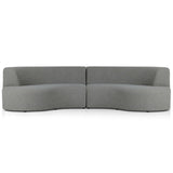 Opal Outdoor 2 Piece Curved Sectional, Hayes Smoke