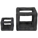 Open Cube, Textured Black-Accessories-High Fashion Home