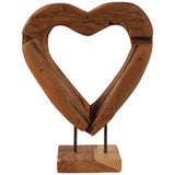 Open Heart Sculpture, Brown-Accessories-High Fashion Home