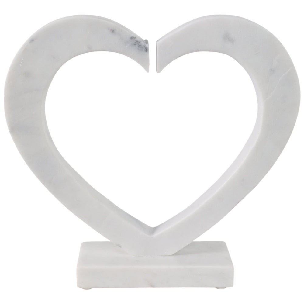 Open Heart Sculpture, White-Accessories-High Fashion Home