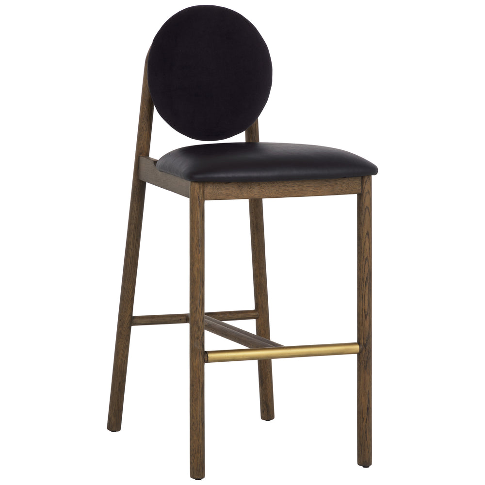 Orabell Leather Barstool, Abbington Black