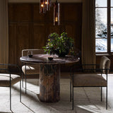 Oranda 42" Round Dining Table, Merlot Marble by Four Hands-Furniture - Dining-High Fashion Home
