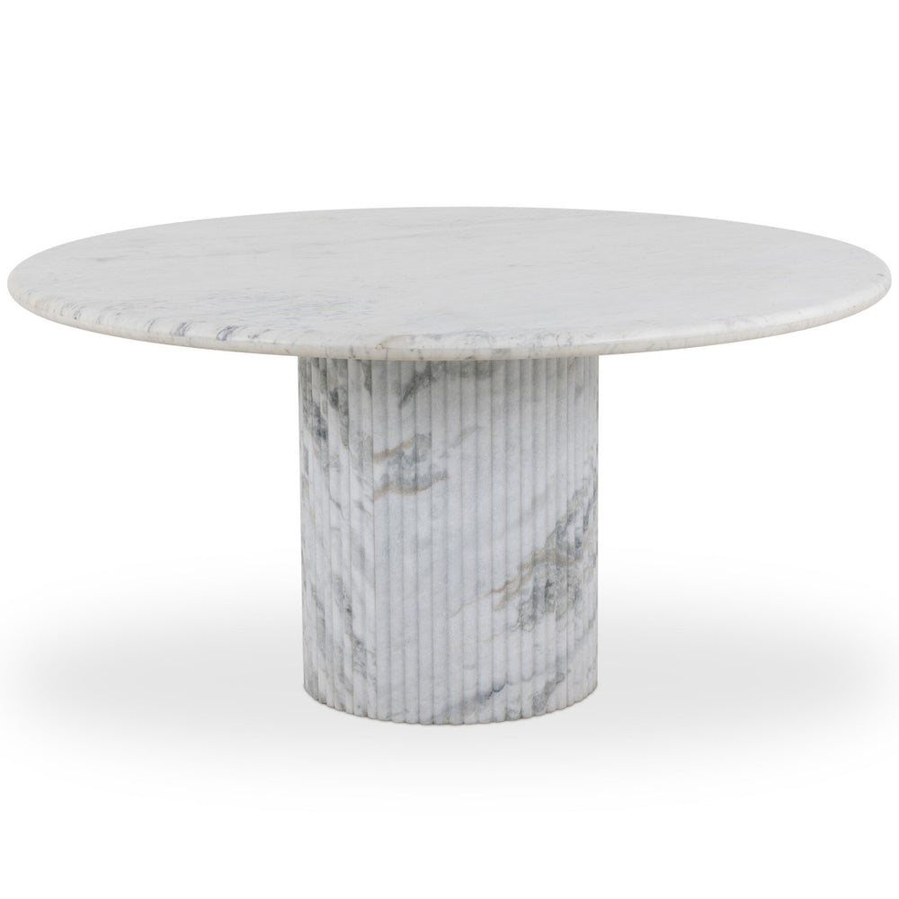 Oranda 60" Round Dining Table, White Marble by Four Hands-Furniture - Dining-High Fashion Home