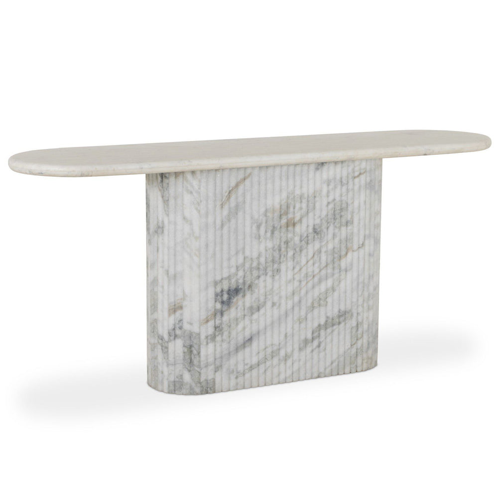 Oranda Console Table, White Marble by Four Hands-Furniture - Accent Tables-High Fashion Home