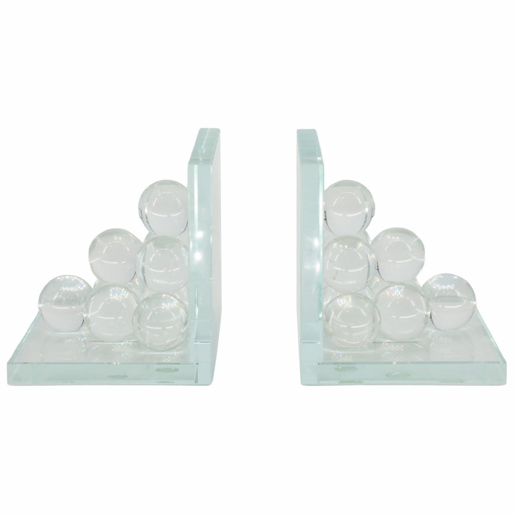 Orb Bookends, Clear-Accessories-High Fashion Home