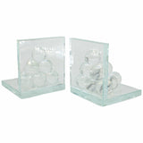 Orb Bookends, Clear-Accessories-High Fashion Home