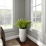 Orchid Leaves in Nell Planter, White-Accessories-High Fashion Home