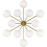 Orion Round Chandelier, Burnished Brass-Lighting-High Fashion Home