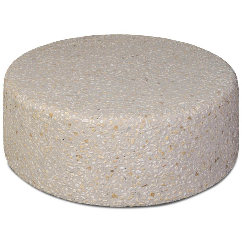Orlan Outdoor Coffee Table, Pure Terrazzo-Furniture - Accent Tables-High Fashion Home