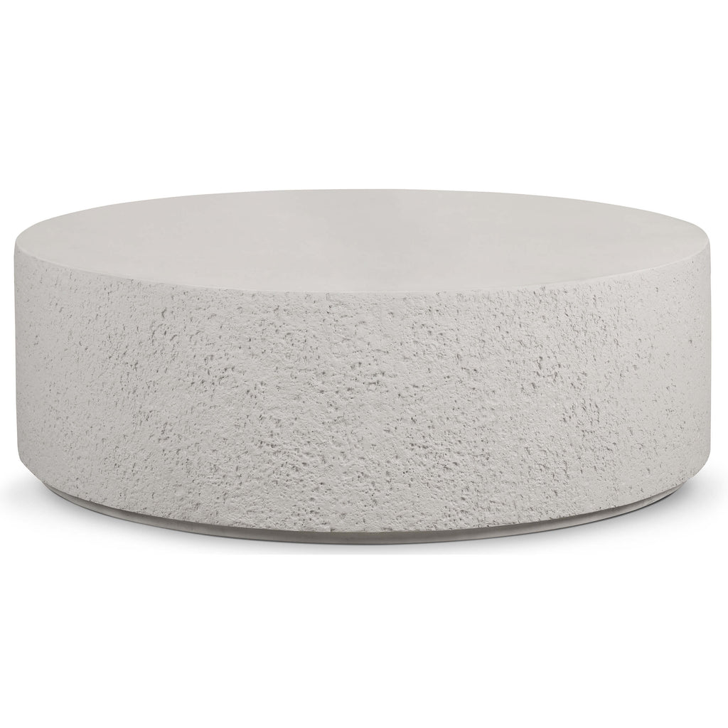 Otero Round Outdoor Coffee Table, White High Fashion Home
