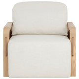 Otso Swivel Chair, Geralt Linen/Nubuck Tan-Furniture - Chairs-High Fashion Home