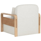 Otso Swivel Chair, Geralt Linen/Nubuck Tan-Furniture - Chairs-High Fashion Home