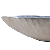 Oval Enamel Bowl, Light Blue/Silver, Set of 2