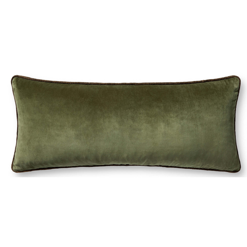 Liza Lumbar Pillow, Dark Green