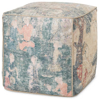 Loloi Cube Pouf LPF0030, Blue/Multi