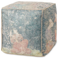 Loloi Cube Pouf LPF0030, Blue/Multi